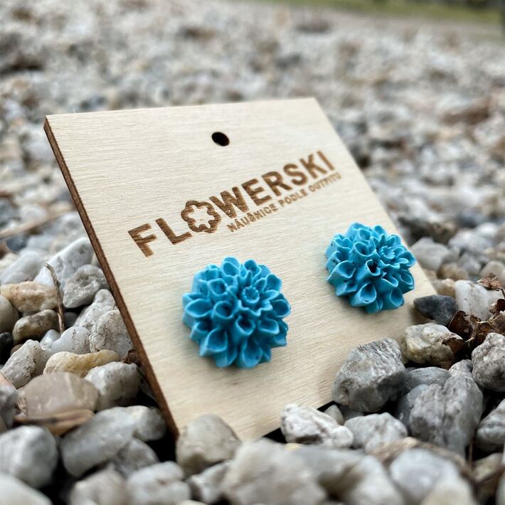 Flowerski earrings - blue stone