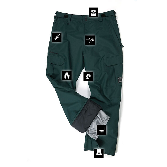 Horsefeathers snowboardové kalhoty Howel 10 - deep green