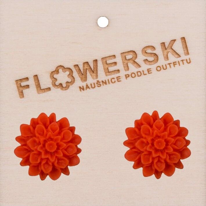 Flowerski earrings - neon orange