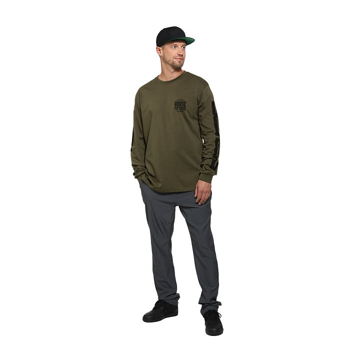 Tall Typo LS t-shirt - burnt olive