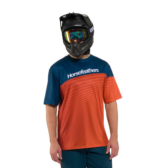 Quantum bike jersey - petrol/burnt orange