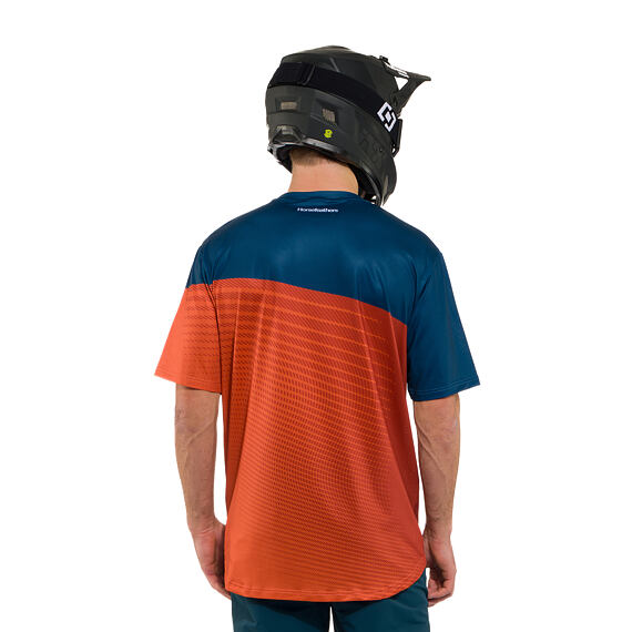 Quantum bike jersey - petrol/burnt orange