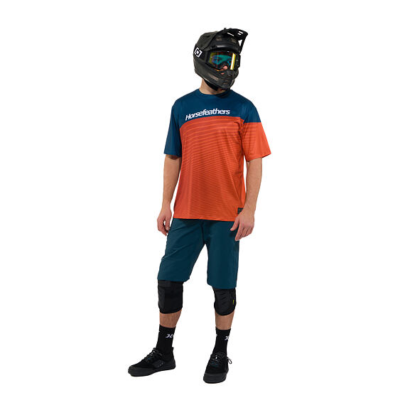 Quantum bike jersey - petrol/burnt orange