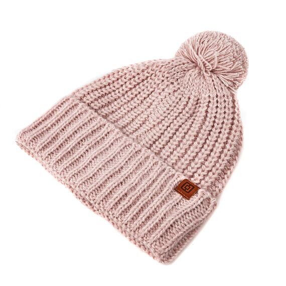 Peach beanie - heather pink