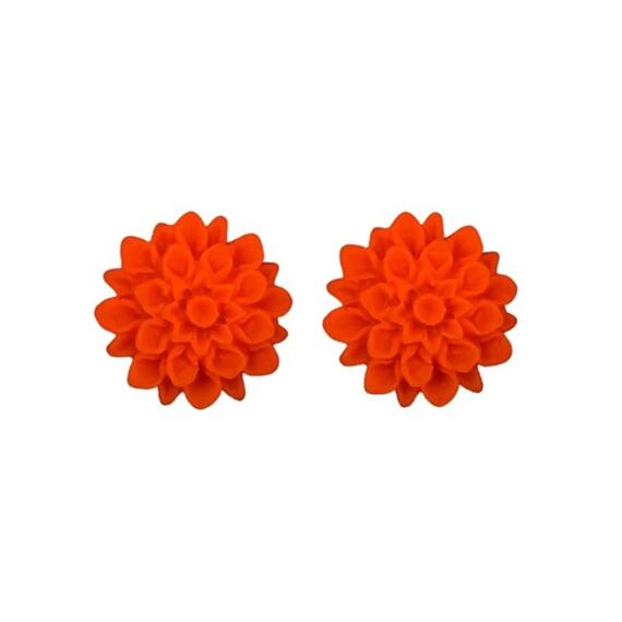 Flowerski earrings - neon orange