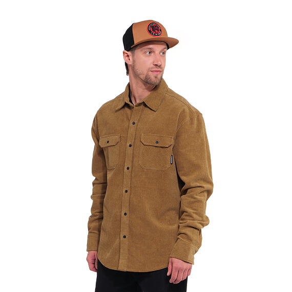 Water-repellent technical Dough shirt - camel corduroy