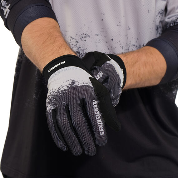 Digger bike gloves - black/silver birch