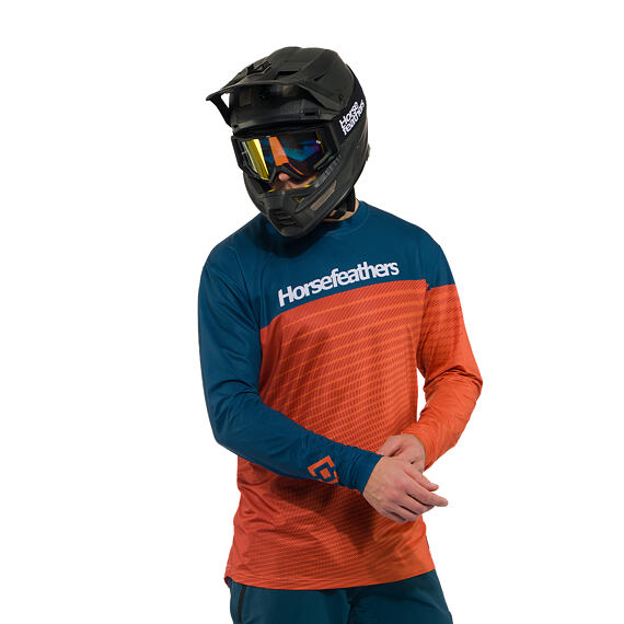 Quantum LS bike jersey - petrol/burnt orange